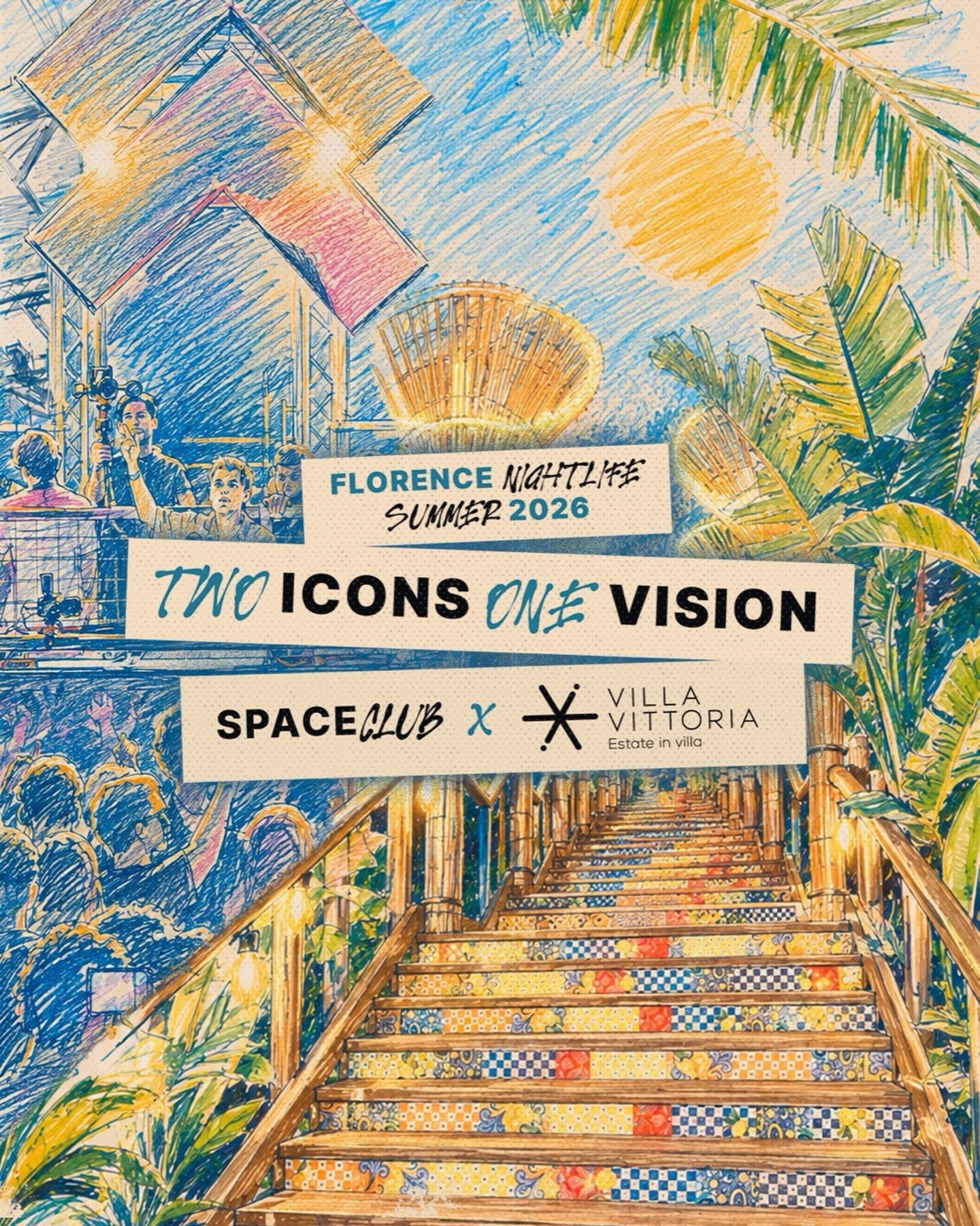 Space Club x Villa Vittoria summer artwork